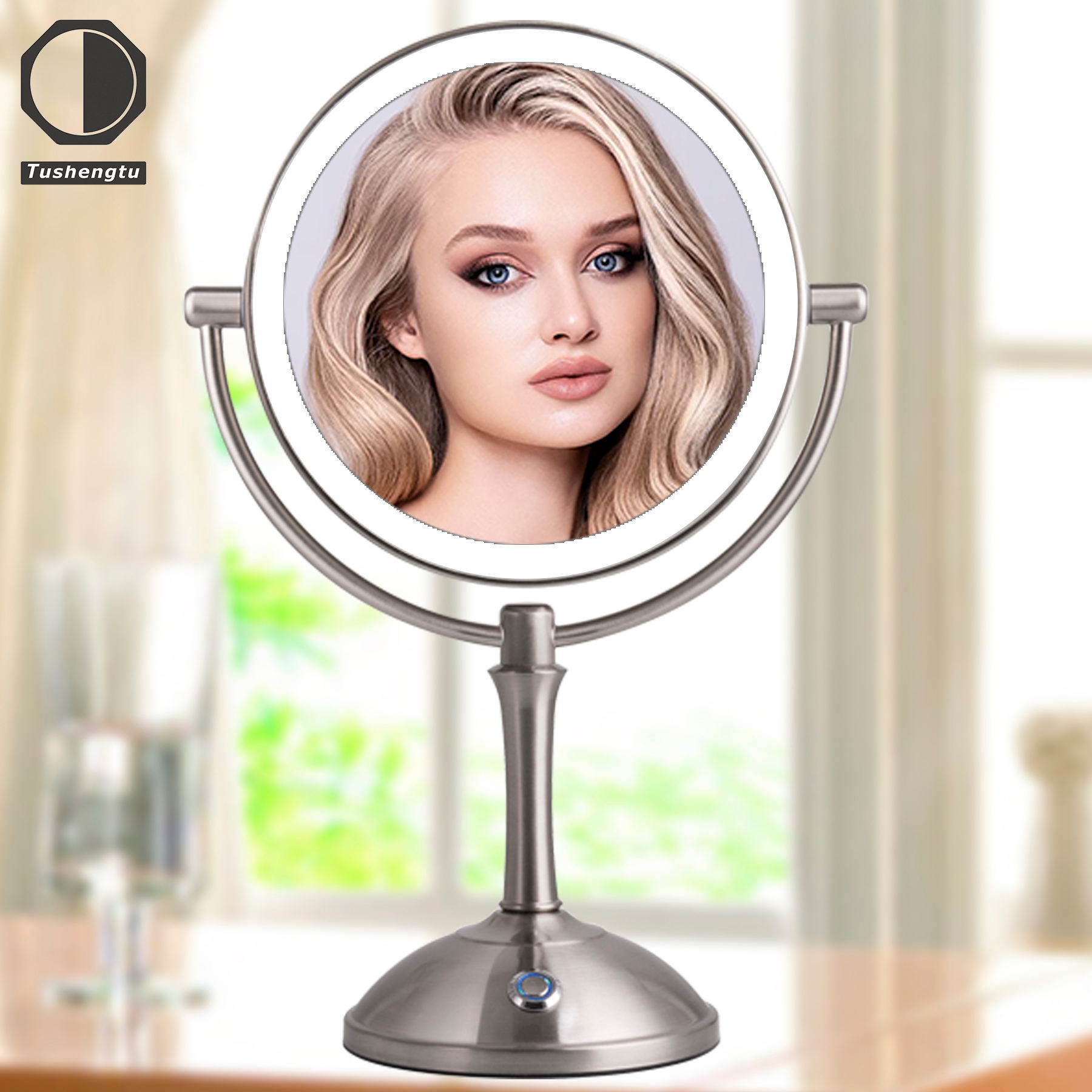 TUSHENGTU Makeup vanity mirror with lights desk 10x Magnifying mirror