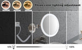 Tushengtu 9.5 "wall mounted vanity mirror, plug-in magnifier 7X magnifying rotary adjusting mirror, 60 super bright LED beads, intelligent brightness adjusting vanity mirror, 3 lighting colors