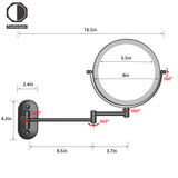 Tushengtu 8 "wall mounted vanity mirror, 1X and 10X magnifying rotary adjustment mirror, 54 super bright LED beads, intelligent brightness adjustment vanity mirror, 3 light colors