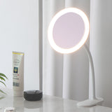 TUSHENGTU 6.5" Clip on Vanity Makeup Mirror with  lights, gooseneck Travel 10x Magnifying Mirror,USB Recharge  (White 10X)