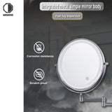 Tushengtu 8 "wall mounted vanity mirror, 1X and 10X magnifying rotary adjustment mirror, 54 super bright LED beads, intelligent brightness adjustment vanity mirror, 3 light colors