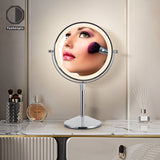 TUSHENGTU 8" Makeup Mirror with Lights and 10x Magnification LED Rechargeable, 360° Rotating Adjustment,Vanity Swivel Mirror 3 Colors (T840-C-10X)