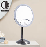 Tushengtu 9.5 "personal vanity mirror, 1X and 10X magnifying rotary adjustment mirror surface, 60 super bright LED beads intelligent brightness adjustment makeup mirror, 3 light colors