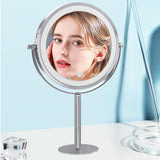 TUSHENGTU LED Rechargeable Makeup Vanity Mirror with Lights 7" Wall-Mounted or Handheld Bathroom Shaving Mirror 10X Magnification , also suitable as a Desktop Mirror.