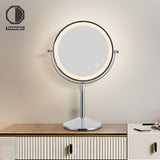 TUSHENGTU 8" Makeup Mirror with Lights and 10x Magnification LED Rechargeable, 360° Rotating Adjustment,Vanity Swivel Mirror 3 Colors (T840-C-10X)