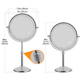TUSHENGTU 8" Makeup Mirror with Lights and 10x Magnification LED Rechargeable, 360° Rotating Adjustment,Vanity Swivel Mirror 3 Colors (T840-C-10X)