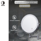 TUSHENGTU 8”Wall Mounted Makeup Mirror with Intelligent Light Control-10X Magnification, Rotatable Mirror, Adjustable Brightness and Color Temperature