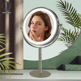 TUSHENGTU LED Rechargeable Makeup Vanity Mirror with Lights 8" Wall-Mounted or Handheld Bathroom Shaving Mirror 10X Magnification , also suitable as a Desktop Mirror.