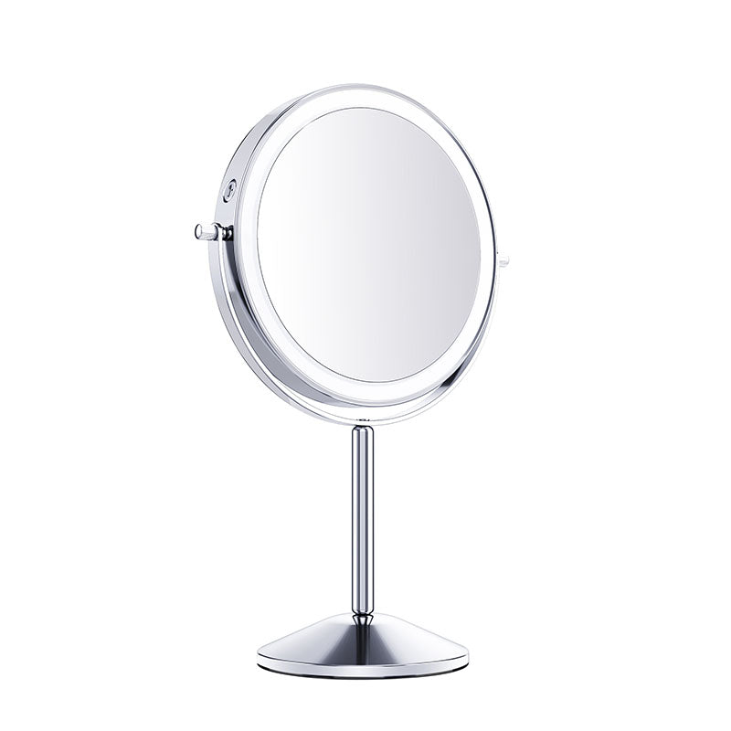 TUSHENGTU 8" Vanity Makeup Mirror with Lights 8" 10X Magnification Desk Mirror,LED Rechargeable (710C10X)
